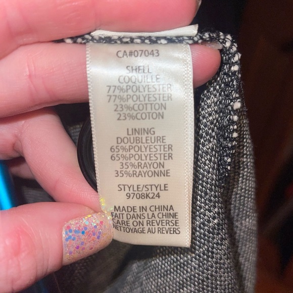 MAX STUDIO Black and White Knit Tweed Double Breasted Jacket M NWT - Picture 14 of 16